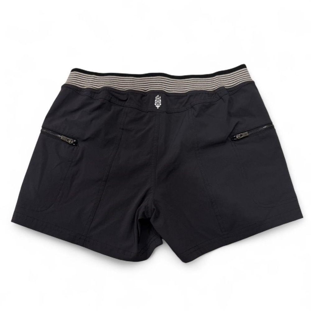 Free People FP Movement Womens XS Black Hiking Active Shorts Striped Waistband - Picture 4 of 5